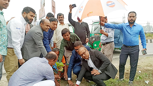 Tree plantation program in the Dhaka-Tangail Four-Lane Highway